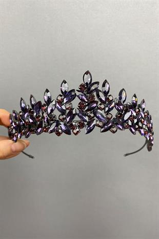 الجملة الأرجواني الداكن سوبرا نموذج الزفاف تاج الحناء