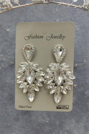 Wholesale Kraz Model Bridal Crown and Drop Stone Earrings