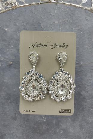 Wholesale Kraz Model Bridal Crown and Shuttle Stone Earrings