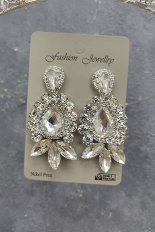 Wholesale Kraz Model Bridal Crown and Shuttle Drop Stone Earrings