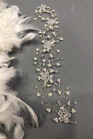 Wholesale Cream Spring Branch Crystal Hair and Turban Accessory