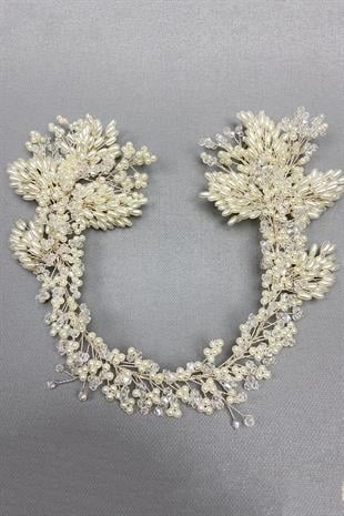 تاج حنة هيلين للعرائس بالكريستال واللؤلؤ بالجملة