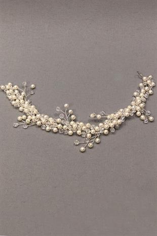 Wholesale Cream Pearl Stone and Crystal Hair and Turban Accessory