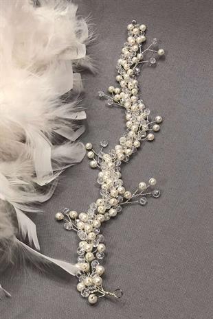 Wholesale Cream Pearl Stone and Crystal Hair and Turban Accessory
