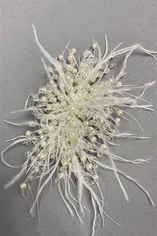 الجملة كريم كريستال مطرز والريش مقطع الشعر