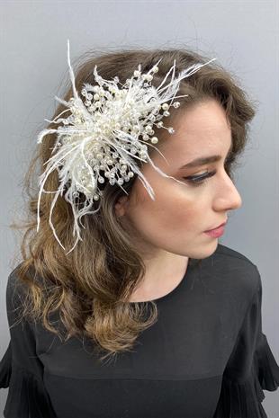 الجملة كريم كريستال مطرز والريش مقطع الشعر