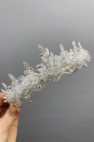 الجملة كريستال مطرز اللوز حجر تاج الزفاف