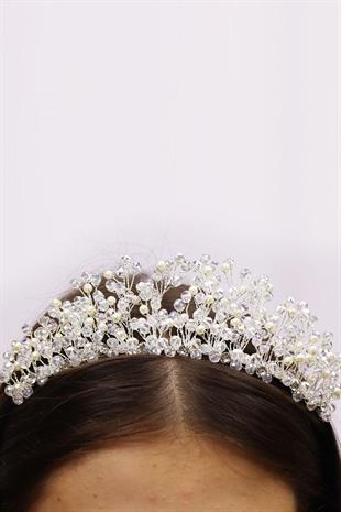 الجملة كريستال لؤلؤة مطرز الأميرة نموذج تاج الزفاف