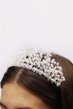 الجملة كريستال لؤلؤة مطرز الأميرة نموذج تاج الزفاف