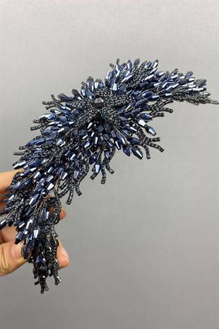 الجملة الأزرق الداكن علياء نموذج تاج الحناء الزفاف