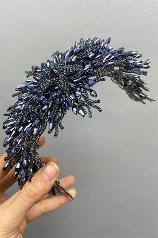 الجملة الأزرق الداكن علياء نموذج تاج الحناء الزفاف