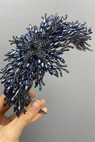 الجملة الأزرق الداكن علياء نموذج تاج الحناء الزفاف