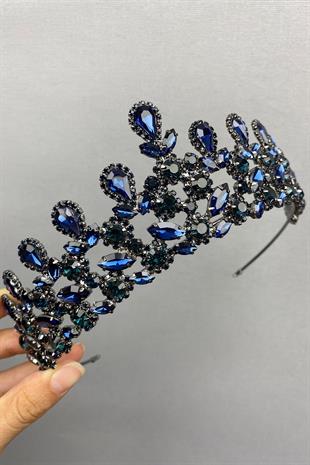 الجملة الأزرق الداكن بيتي نموذج تاج الحناء الزفاف