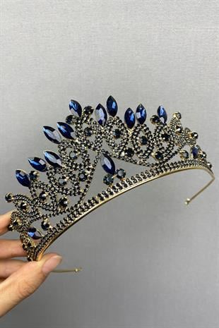 الجملة الذهب الأزرق الداكن الزفاف الحناء التاج والأقراط