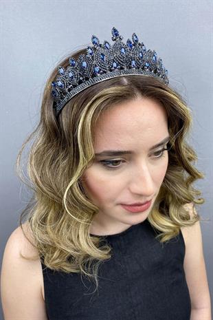 الجملة الأزرق الداكن هيرا نموذج الزفاف تاج الحناء