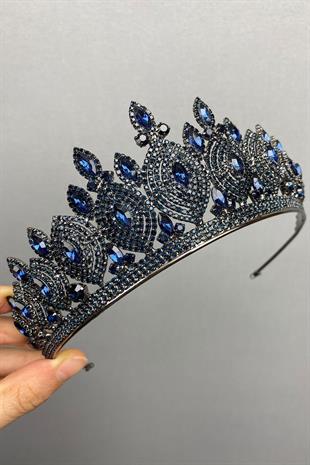 الجملة الأزرق الداكن هيرا نموذج الزفاف تاج الحناء