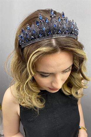 الجملة الأزرق الداكن هيرا نموذج الزفاف تاج الحناء