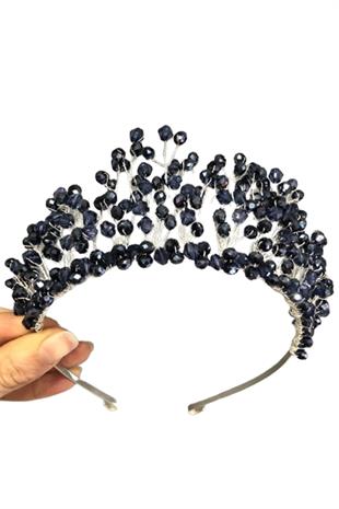 الجملة الأزرق الداكن كريستال الأميرة نموذج تاج الزفاف