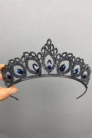 الجملة اللون الأزرق الداكن تاج الحناء الزفاف