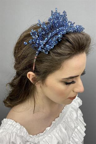 Wholesale Navy Blue Sirius Crystal Stone Henna and Bridal Crown