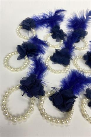 الجملة البحرية الأزرق ريشة لؤلؤة العروسة سوار 10 قطعة