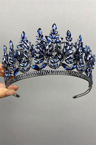 الجملة الأزرق الداكن مجموعة نموذج الزفاف تاج الحناء