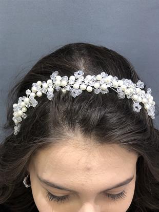 الجملة لينا اللؤلؤة البيضاء وكريستال الشعر التبعي