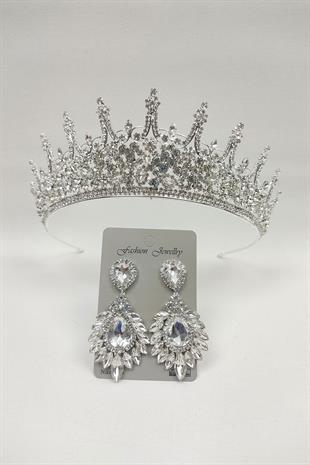 الجملة ليونيس نموذج تاج الزفاف وإسقاط الأقراط حجر المكوك