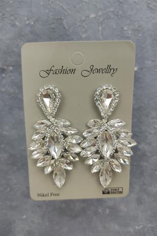 Wholesale Leonis Model Bridal Crown and Drop Stone Earrings