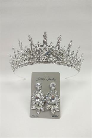 الجملة ليونيس نموذج تاج الزفاف والأقراط حجر قطرة المكوك