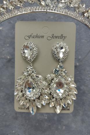 الجملة Leyn نموذج تاج الزفاف وإسقاط الأقراط حجر المكوك