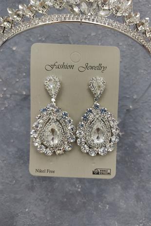 الجملة Leyn نموذج تاج الزفاف والأقراط حجر المكوك