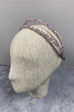 الجملة تصميم ليلك مطرز اليدوية الداليا صف مزدوج تاج الزفاف