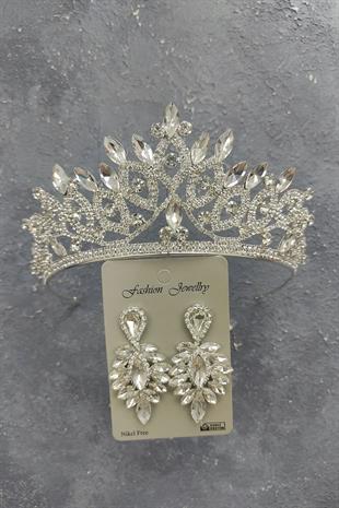 الجملة ليليا نموذج تاج الزفاف وإسقاط الأقراط الحجر