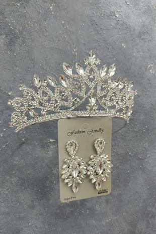 الجملة ليليا نموذج تاج الزفاف وإسقاط الأقراط الحجر