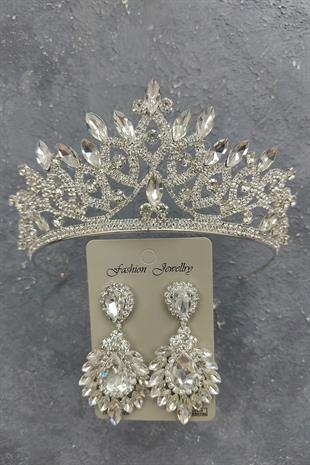 الجملة ليليا نموذج تاج الزفاف وإسقاط أقراط الحجر المكوك