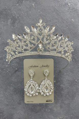 الجملة ليليا نموذج تاج الزفاف والأقراط حجر المكوك