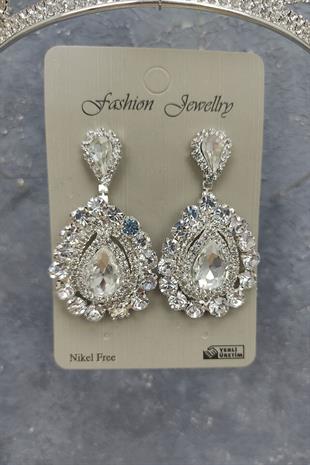 الجملة ليليا نموذج تاج الزفاف والأقراط حجر المكوك