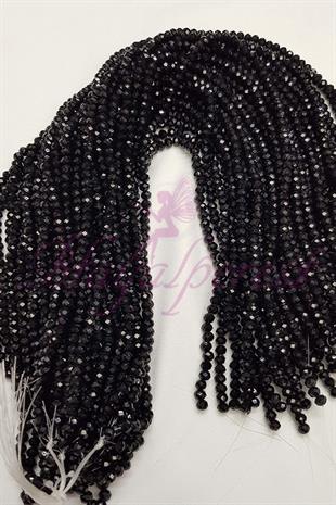 الجملة ماتي الأسود حبات الكريستال 6 ملم