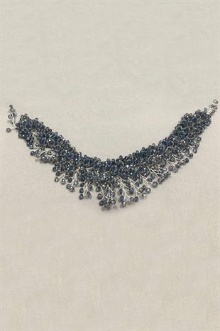 الجملة الأزرق الرمادي كريستال الشعر التبعي