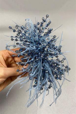 الجملة الأزرق كريستال مطرز و أشعث الشعر التبعي