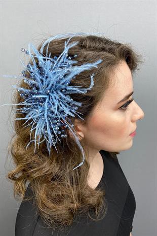 الجملة الأزرق كريستال مطرز و أشعث الشعر التبعي