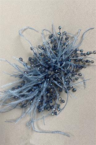 الجملة الأزرق كريستال مطرز و أشعث الشعر التبعي