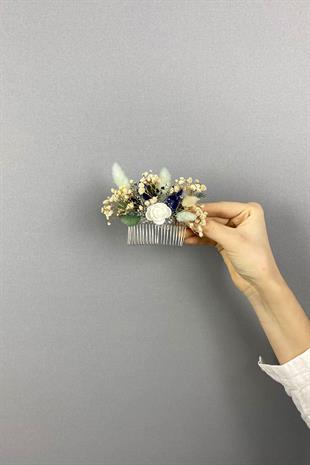 الجملة الأزرق الجاف وزهرة اصطناعية مقطع الشعر مشط