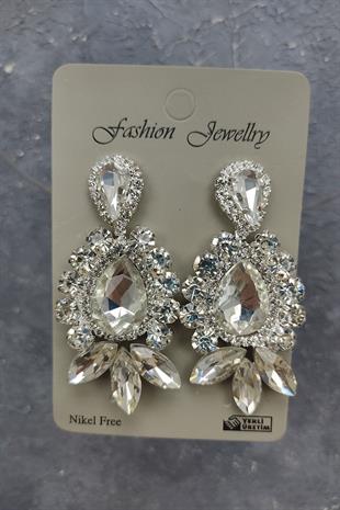 الجملة المكوك تاج الزفاف اللوز مطرز والأقراط حجر قطرة المكوك