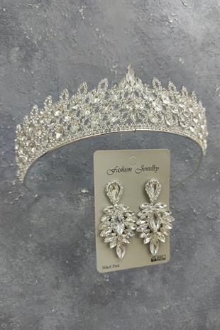 الجملة تاج الزفاف نموذج ميا وإسقاط الأقراط الحجر