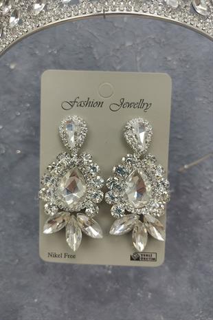 الجملة تاج الزفاف نموذج ميا والأقراط حجر قطرة المكوك