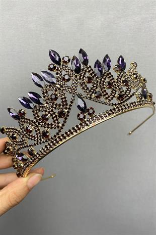 الجملة الذهب الأرجواني تاج الحناء الزفاف