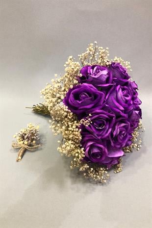 الجملة باقة الزفاف بيربل روز