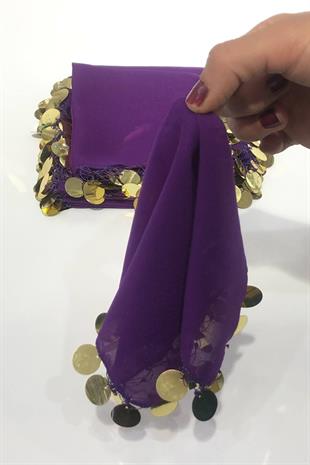 الجملة بيربل لوكس مطرزة هالاي منديل